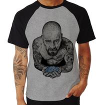 Camiseta Raglan Walter White Tattoo Heisenberg - Foca na Moda Camiseta Raglan Walter White Tattoo Heisenberg - Foca na Moda