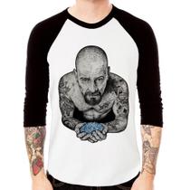 Camiseta Raglan Walter White Tattoo Heisenberg Manga 3/4 - Foca na Moda Camiseta Raglan Walter White Tattoo Heisenberg Manga 3/4 - Foca na Moda