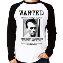 Camiseta Raglan Wanted T-Bag Manga Longa - Foca na Moda Camiseta Raglan Wanted T-Bag Manga Longa - Foca na Moda