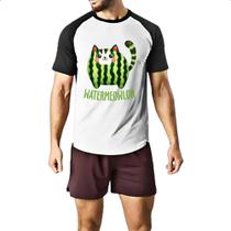 Camiseta Raglan Watermeowlon Camiseta Raglan Watermeowlon