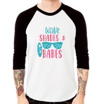 Camiseta Raglan Wave Shades e Babes Manga 3/4 - Foca na Moda Camiseta Raglan Wave Shades e Babes Manga 3/4 - Foca na Moda