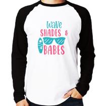 Camiseta Raglan Wave Shades e Babes Manga Longa - Foca na Moda