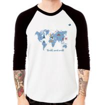 Camiseta Raglan World sweet world Manga 3/4 - Foca na Moda Camiseta Raglan World sweet world Manga 3/4 - Foca na Moda