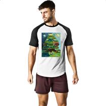 Camiseta Raglan Yggdrasil a arvore da vida Mitologia Nordica