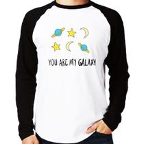 Camiseta Raglan You Are My Galaxy Manga Longa - Foca na Moda