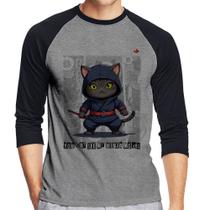 Camiseta Raglan You cat see my ninja moves Manga 3/4 - Foca na Moda