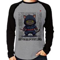 Camiseta Raglan You cat see my ninja moves Manga Longa - Foca na Moda