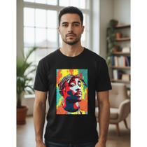 Camiseta Rap Tupac Colorida 100% Algodao