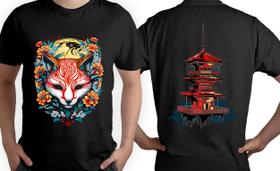 Camiseta Raposa Japonesa Amarela Camiseta Raposa Japonesa Amarela