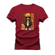 Camiseta Rapstar Bear Plus Size Forma Grande 30.1 Penteada Estampa Digital