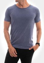 Camiseta red feather canoa a fio mescla marinho