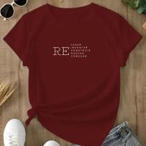 Camiseta Refazer estampada Personalizada Fofa Delicada Superação Recomeço Vida Life Feminina Algodão Camiseta Refazer estampada Personalizada Fofa Delicada Superação Recomeço Vida Life Feminina Algodão