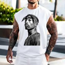 Camiseta Regata 2pac Street Camisa Algodão Premium Cavada