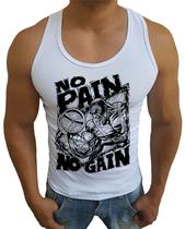 Camiseta Regata Academia Sport No Pain No Gain Esporte Sem Manga - No Sense