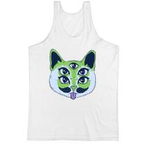 Camiseta Regata Alien Cat Gato Alienigena Camiseta Regata Alien Cat Gato Alienigena