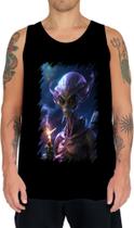 Camiseta Regata Alien ET Fumando Alienígena 4 Camiseta Regata Alien ET Fumando Alienígena 4