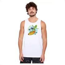 Camiseta Regata Alien surfando good vibes