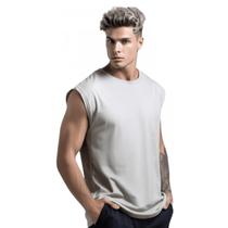 Camiseta Regata Alongada Oversized Cinza Camiseta Regata Alongada Oversized Cinza