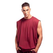 Camiseta Regata Alongada Oversized Marsala