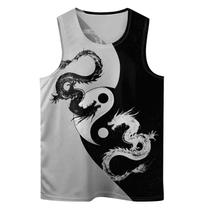 Camiseta regata Amasnay Yinyang Dragon para homens sem mangas de verão Camiseta regata Amasnay Yinyang Dragon para homens sem mangas de verão