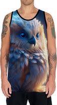 Camiseta Regata Animais Corujas Misticas Aves Noturnas HD 25