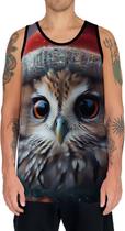 Camiseta Regata Animais Corujas Misticas Aves Noturnas HD 28