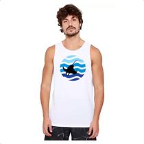 Camiseta Regata Animais marinhos arraia silhueta sunset
