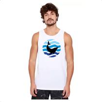 Camiseta Regata Animais marinhos baleia silhueta sunset