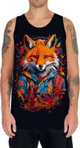 Camiseta Regata Animais Raposa Laranja Arte Oriental HD 2