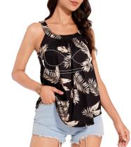 Camiseta regata ANYFITTING Flowy Halter acolchoada com sutiã embutido