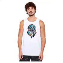 Camiseta Regata Apanhador de sonhos lobo uivando