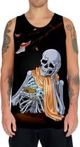 Camiseta Regata Arte Tumblr Esqueletos Caveira Ossos Moda 3