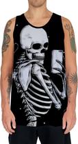 Camiseta Regata Arte Tumblr Esqueletos Caveira Ossos Moda 4