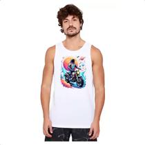 Camiseta Regata Astronauta Motoqueiro