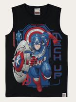 Camiseta Regata Avengers Capitão América TAM 10 - Malwee Kids 2023