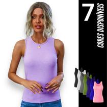 Camiseta Regata BABY LOOK ALGODÃO feminina Fitness Corrida Yoga Casual 239 - Iron