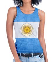 Camiseta Regata bandeira Argentina Feminina blusa