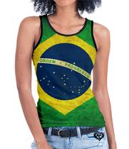 Camiseta Regata bandeira Brasil Feminina blusa