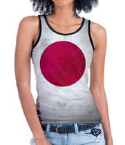 Camiseta Regata bandeira Japao Feminina blusa