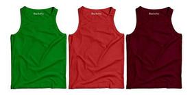 Camiseta Regata Básica Kit 3  Masculina Lisas 100% Algodão