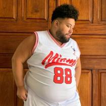 Camiseta Regata Basquete Masculina Plus Size Dry Fit Miami