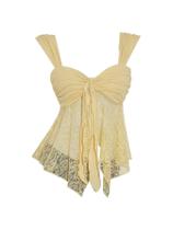 Camiseta regata BEAUDRM Y2k, renda, malha transparente, gola em forma de coração, feminina