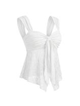 Camiseta regata BEAUDRM Y2k, renda, malha transparente, gola em forma de coração, feminina