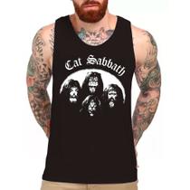 Camiseta Regata Black Sabbath Cat Sabbath rock clássico, unissex, eclusiva Camiseta Regata Black Sabbath Cat Sabbath rock clássico, unissex, eclusiva