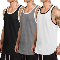 Camiseta regata branca COOFANDY sem mangas e folgada