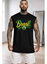 Camiseta Regata Brasil Camisa Cavada Camiseta Regata Brasil Camisa Cavada