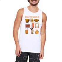 Camiseta Regata Brasil Tons Caramelos Camiseta Regata Brasil Tons Caramelos