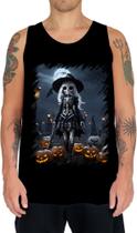 Camiseta Regata Bruxa Caveira Halloween 19