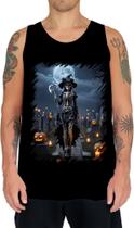 Camiseta Regata Bruxa Caveira Halloween 5