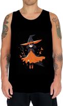 Camiseta Regata Bruxa Halloween Laranja 7